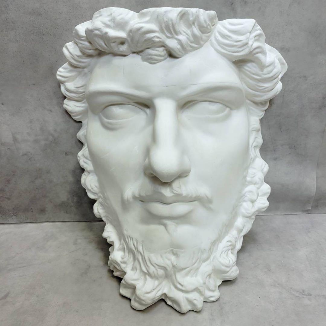 ルキウス・ウェルス帝 石膏像 半面 大顔面 面取り デッサン用 美術 彫刻