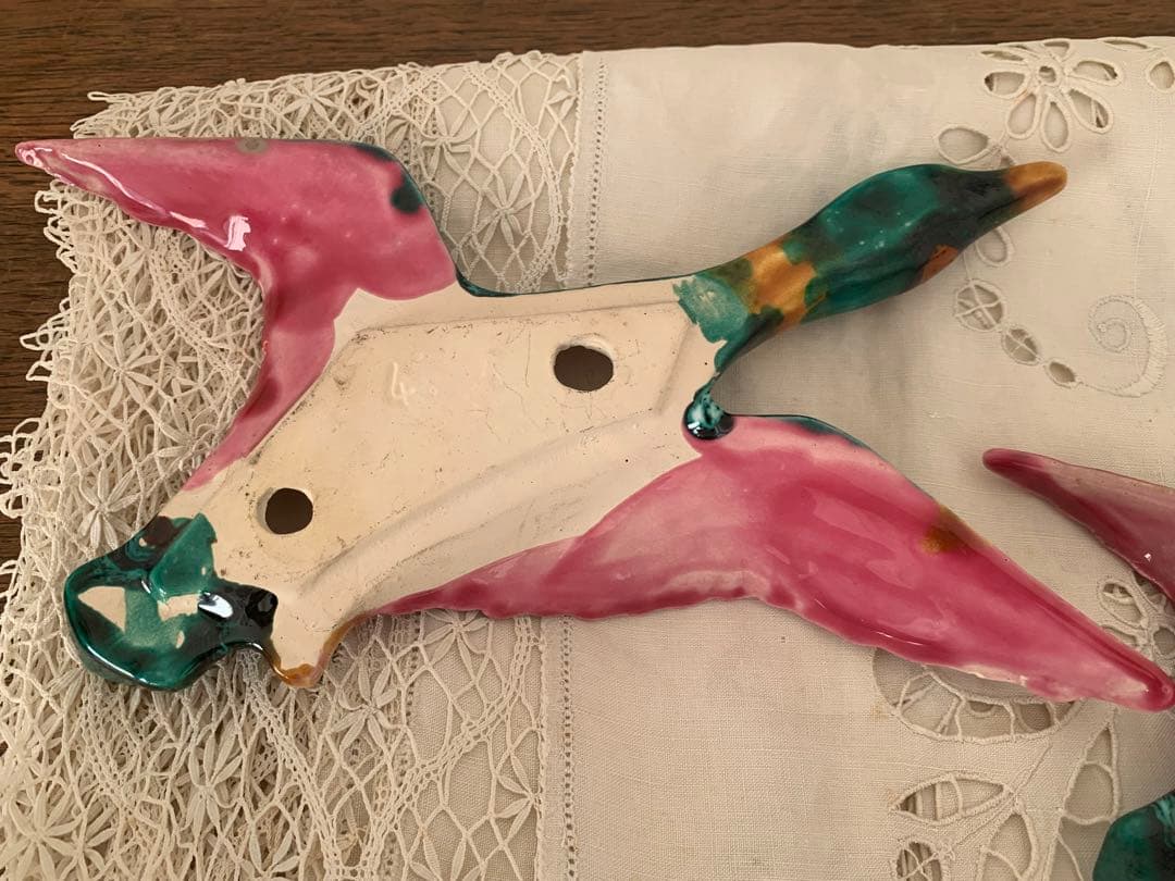 フランス　蚤の市　鳥の親子　２匹セット　ブロカント