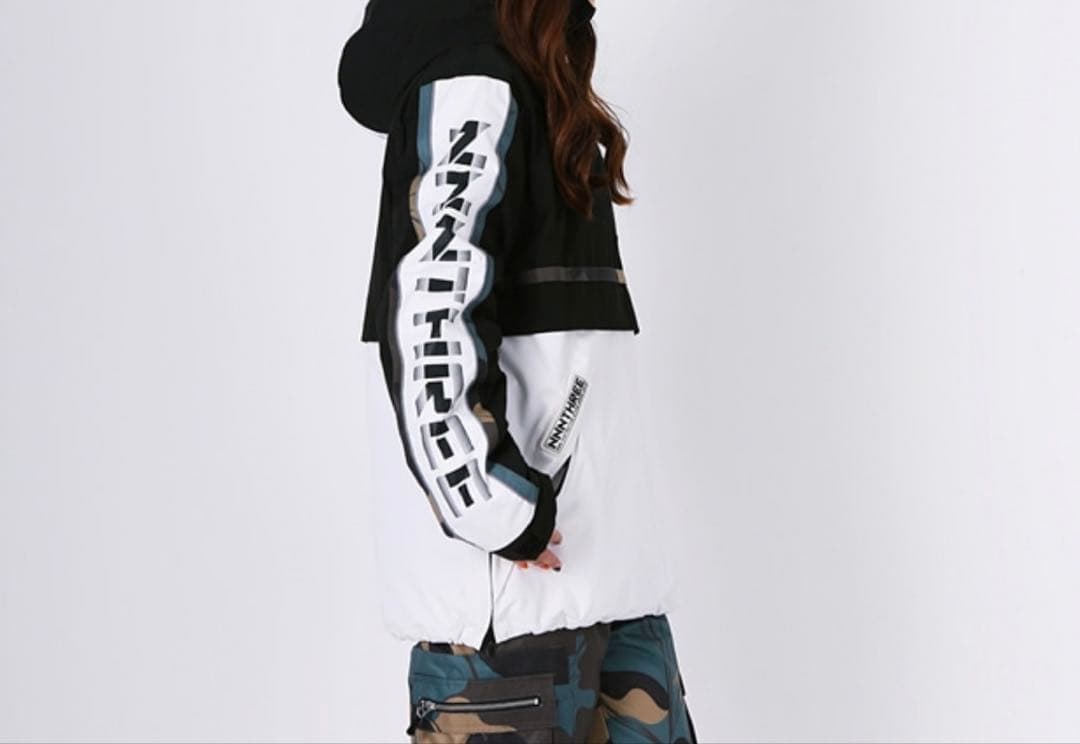 NNNTHREE スノーボードジャケット ブラック/ホワイト