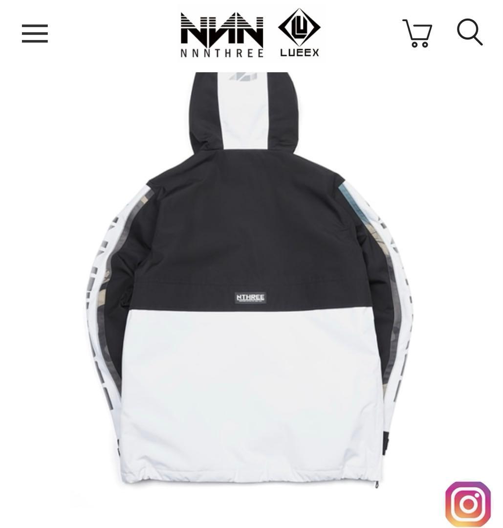 NNNTHREE スノーボードジャケット ブラック/ホワイト