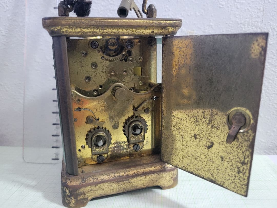 アンティーク時計　キャリッジクロックアメリカ製　　レトロ枕時計