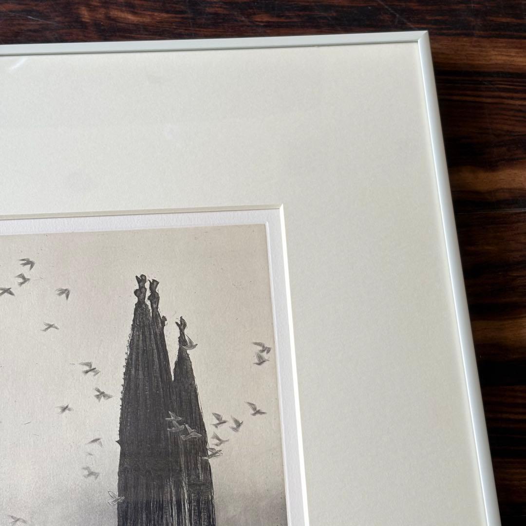 銅版画 Tomono 5/15 額装 サグラダ・ファミリア 絵画 J