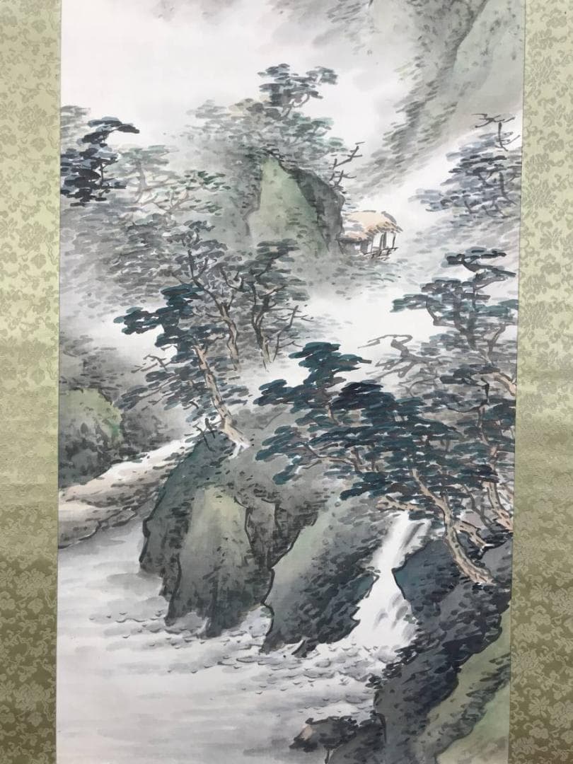 【真作】幕田青坡/山水図/渓山幽境/幕田青雲の長男/掛軸/名家伝来/AD-934