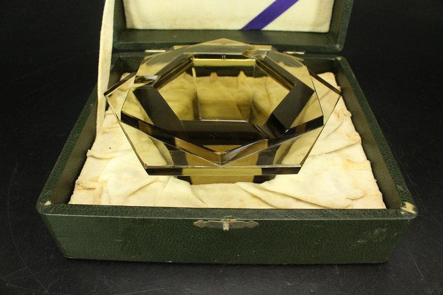 アンティーク レトロ ガラス 灰皿 煙草具(ZE429)