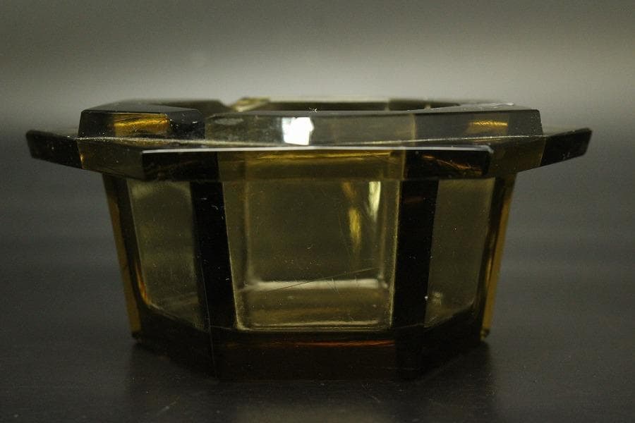 アンティーク レトロ ガラス 灰皿 煙草具(ZE429)