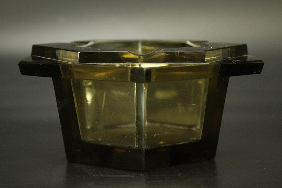 アンティーク レトロ ガラス 灰皿 煙草具(ZE429)