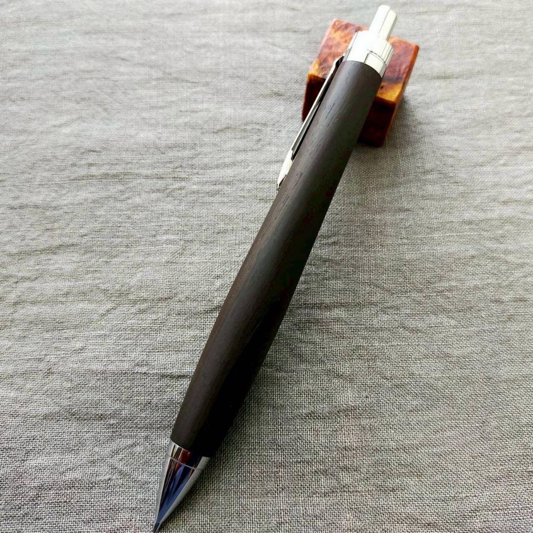 【まそ】　本紫檀　玉虫色　木軸シャープペン　0.5mm シルバー
