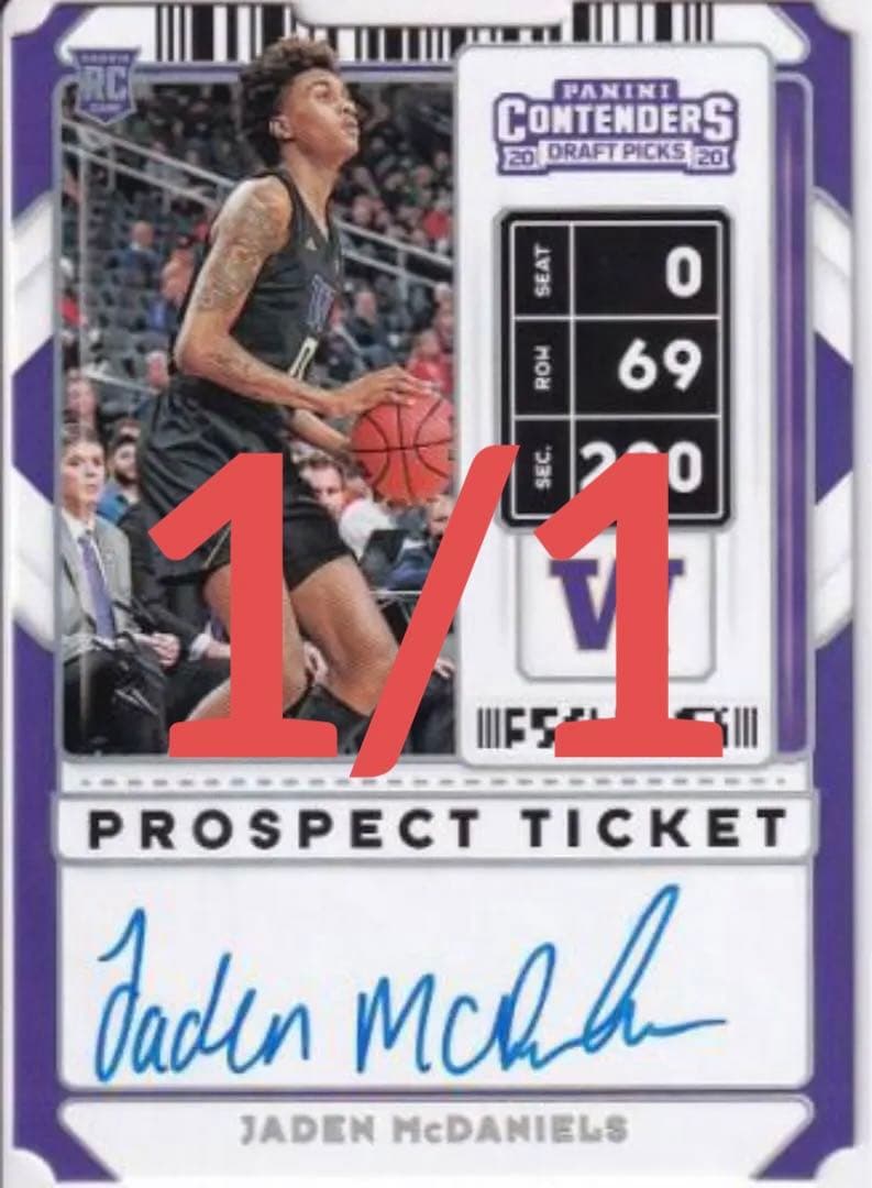 【激レア期間限定出品・1/1 RC auto】Jaden Mcdaniels