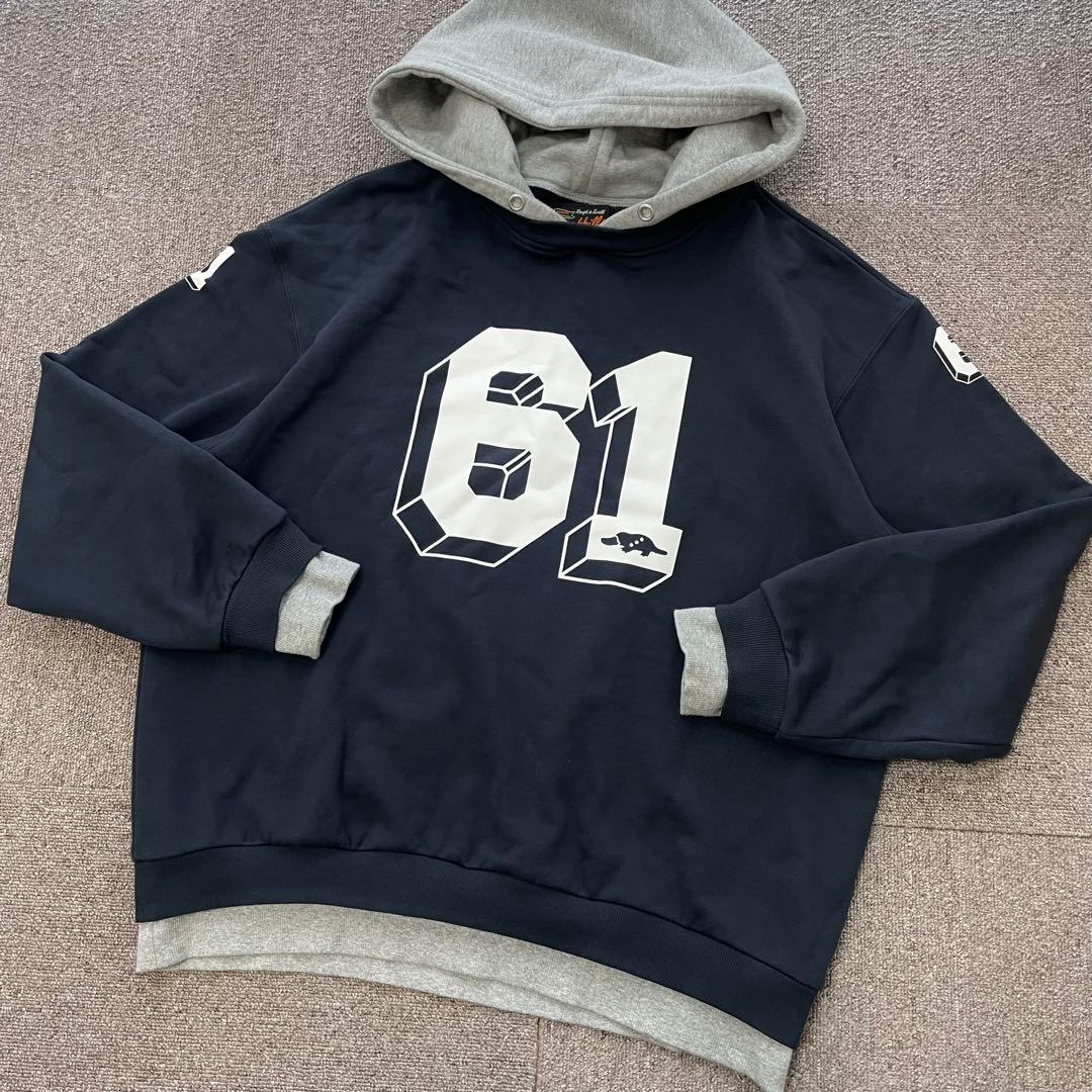 超美品　ラフアンドスウェル　パーカー　フーディ　プルオーバー　ネイビー　Lサイズ