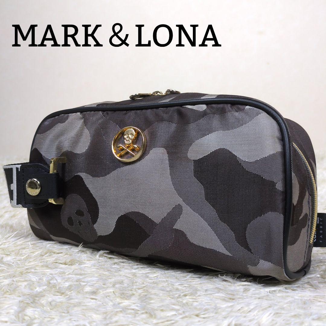 マークアンドロナ カートバッグ カモフラ スカル ナイロン グレー