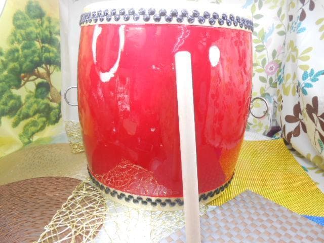 新品未使用(送料無料)28.980円　Nエイサー大太鼓39cm撥付き　跳跳ね♪