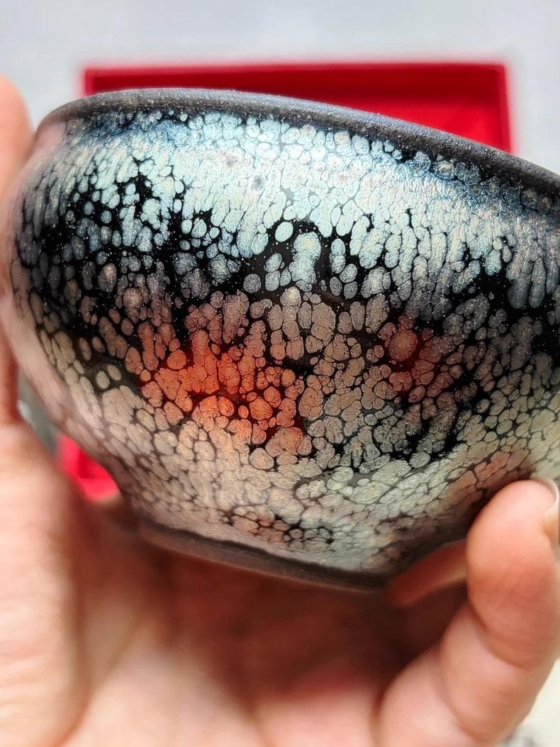 抹茶碗／天目茶碗（曜変天目・油滴風）茶道具 茶器 陶芸 窯変