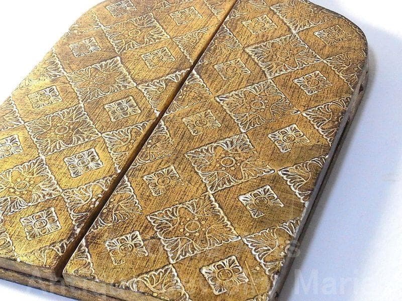 イタリア アンティーク ラファエロ・サンティ『小椅子の聖母』３枚続きの祭壇画