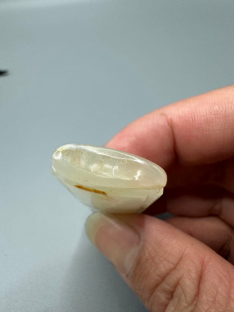 和田玉 長方形彫刻 2点セット ループタイ 古砡　白砡　根付　天然素材 置物骨董