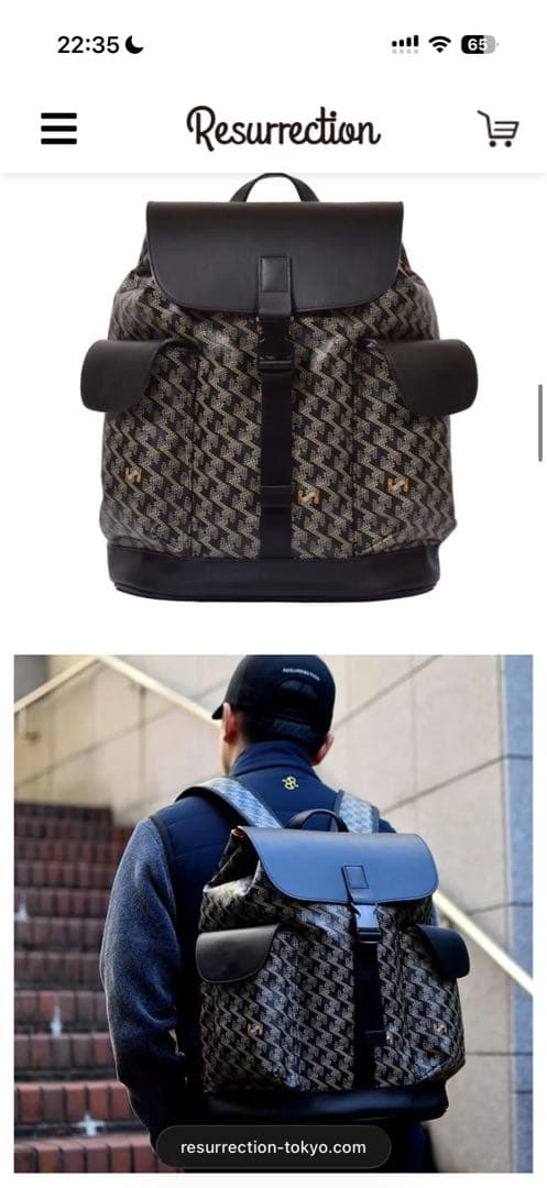 新品 レザレクション ラルスNo6 ダークブラック バックパック