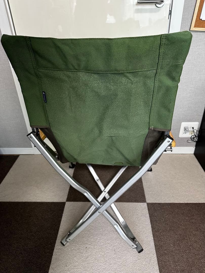 【 peak】グリーンファブリックアウトドアチェア