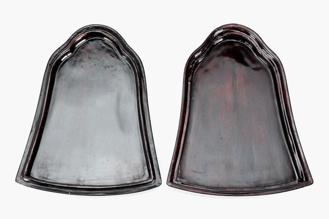 中国硯 鐘形 端渓硯 彫刻 文房四宝 古硯 石硯 木箱付 書道具 古美術 骨董品