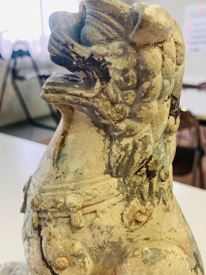 希少！中国唐時代中期黄釉獅子（時代保証）