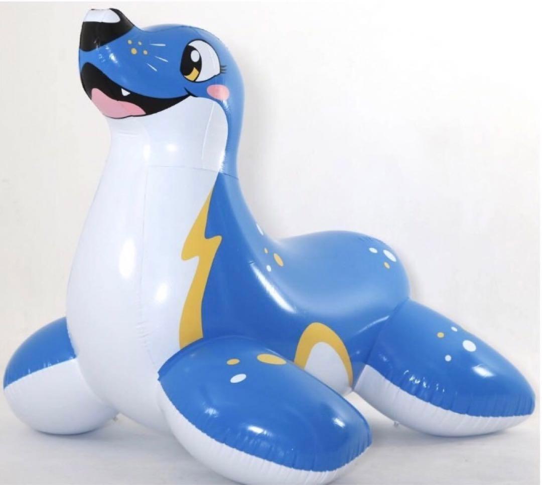 アザラシ　ブルー　ツヤあり　フロート　空気ビニール風船　浮き輪　レア　希少