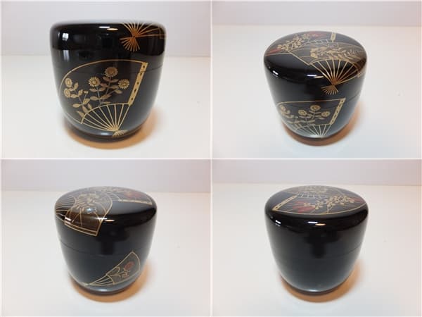 ◆大棗 ◆扇面秋草蒔絵◆竹内幸斎作◆新品◆