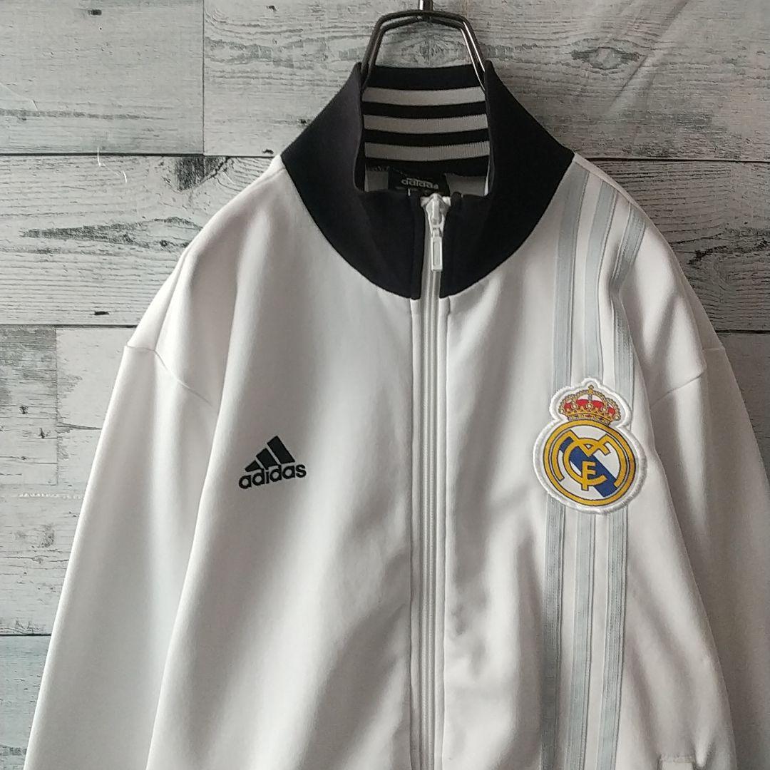 人気デザイン☆アディダス レアルマドリード 刺繍ロゴ トラックジャケット M