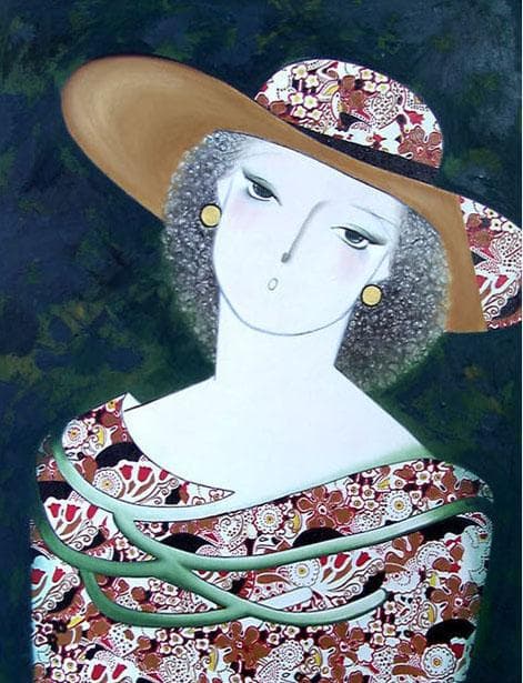 油絵 菅家令子 絵 絵画 インテリア P12-032101 人物 女性像