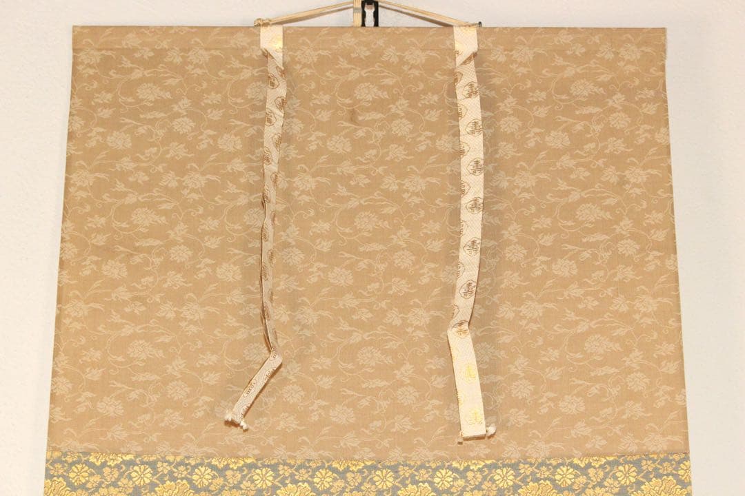 No5313 掛軸　双幅　銘有　国井孝雪　鶴亀之図　絹本　共箱　縁起物　送料無料