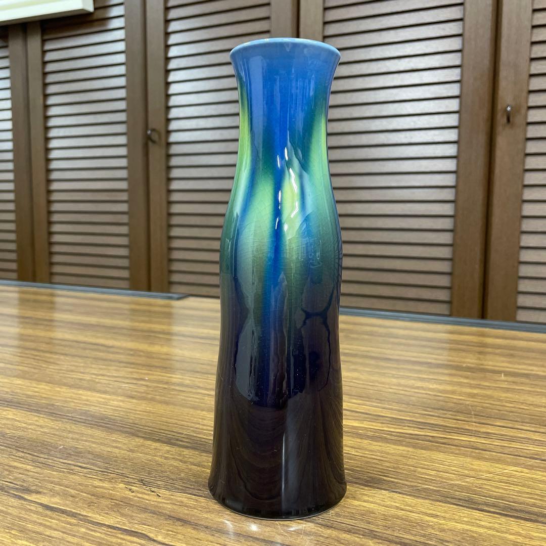 【美品】三代徳田八十吉　「花入」九谷焼