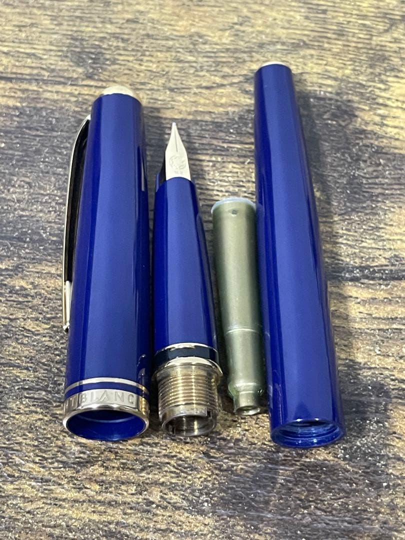 試筆のみ　ジェネレーション　ネイビー　万年筆　14k　中細字　純正ペンケース付