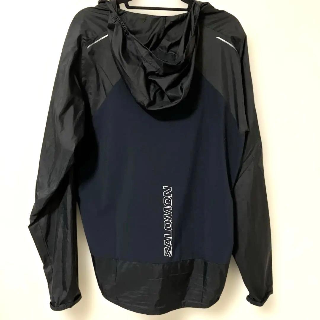 SALOMON フード付きウィンドブレーカー Mサイズ ブラック