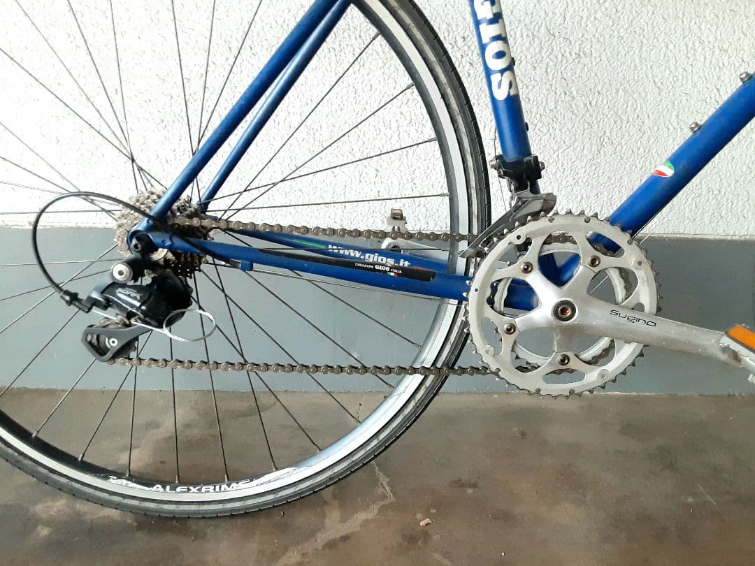 GIOS AMPIO クロモリ クロスバイク 700c 2x9速 ジオスブルー