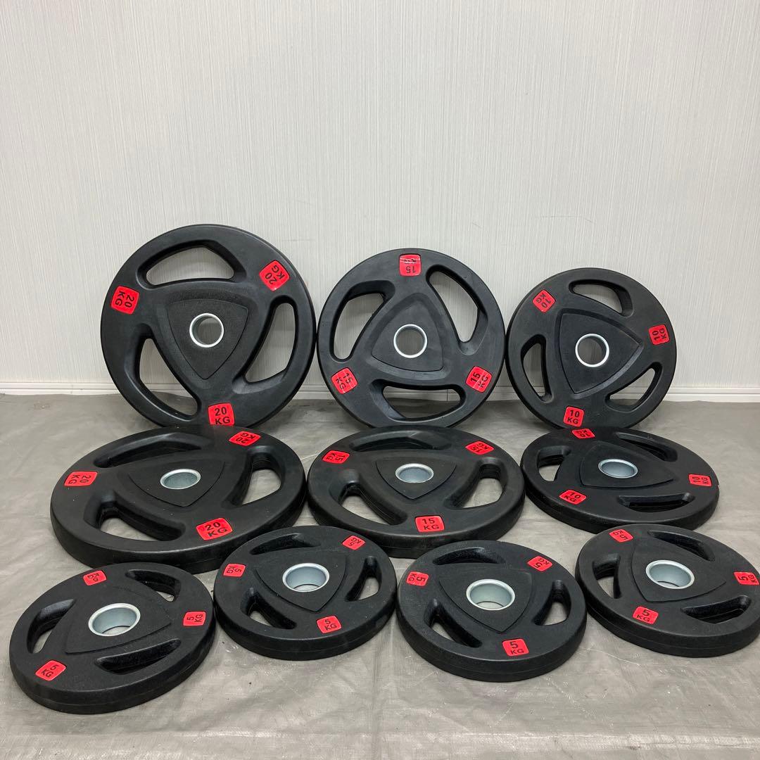 ■オリンピックプレートセット110kgセット ラバー バーベル