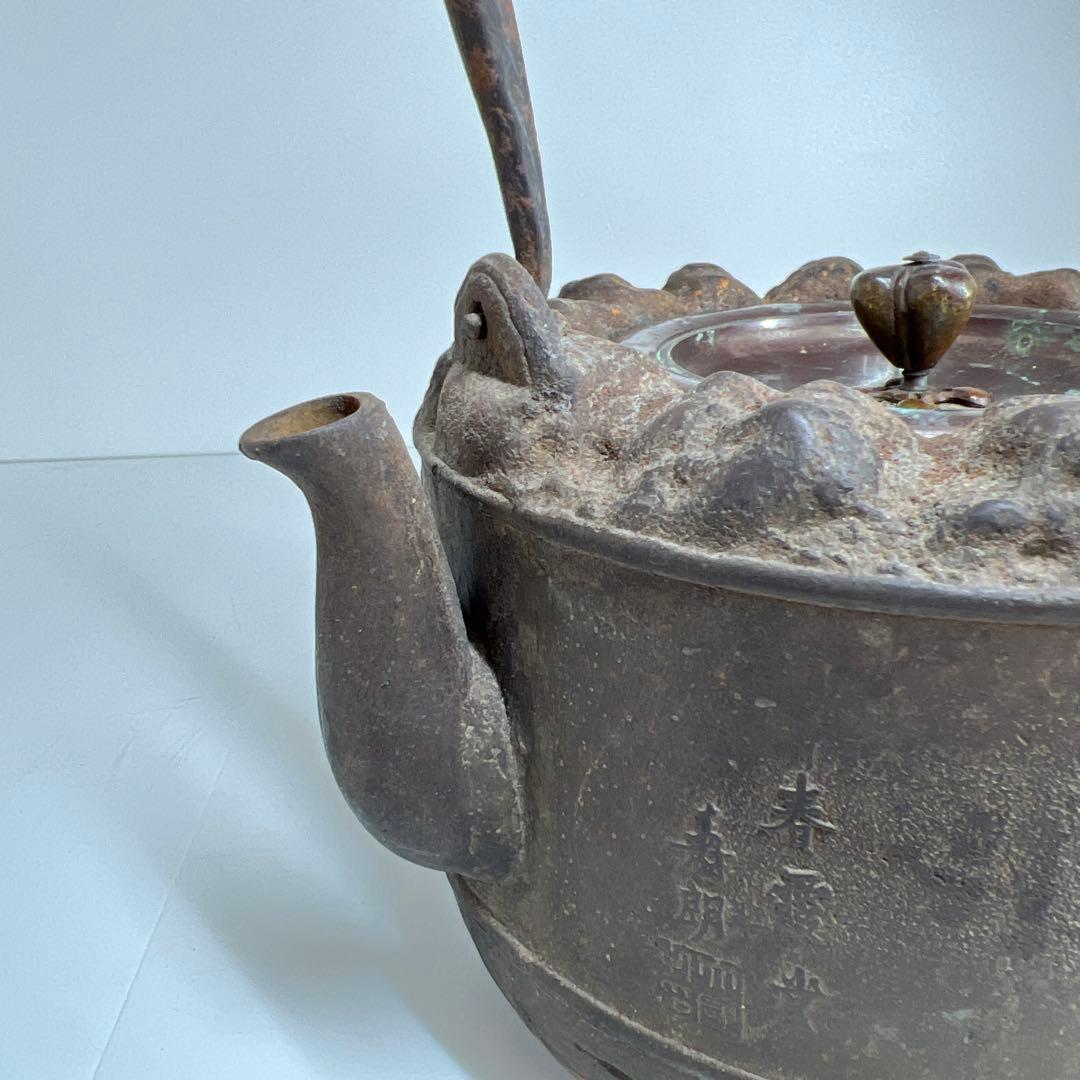 大国寿朗 花鳥文鉄瓶 名人作 東キ7-0901☆2F トニサト