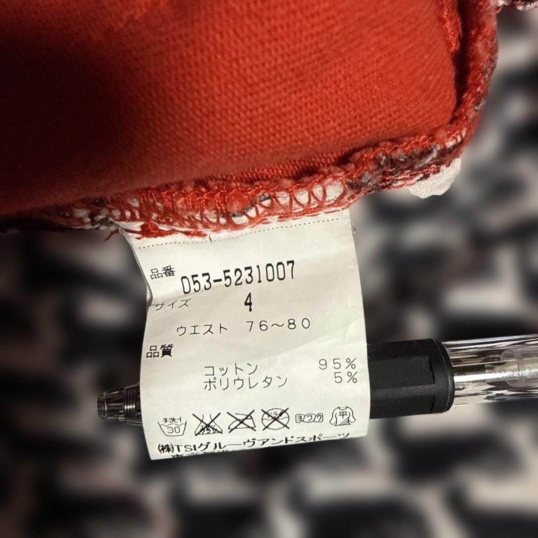 PEARY GATES ゴルフパンツ ストレッチ サイズ4 レッド 赤
