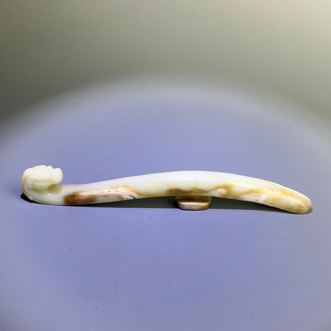 白玉龍帯鉤 清代 和田玉 古玉 古玉擺件 中国古玩 中国美術 唐物骨董 A912