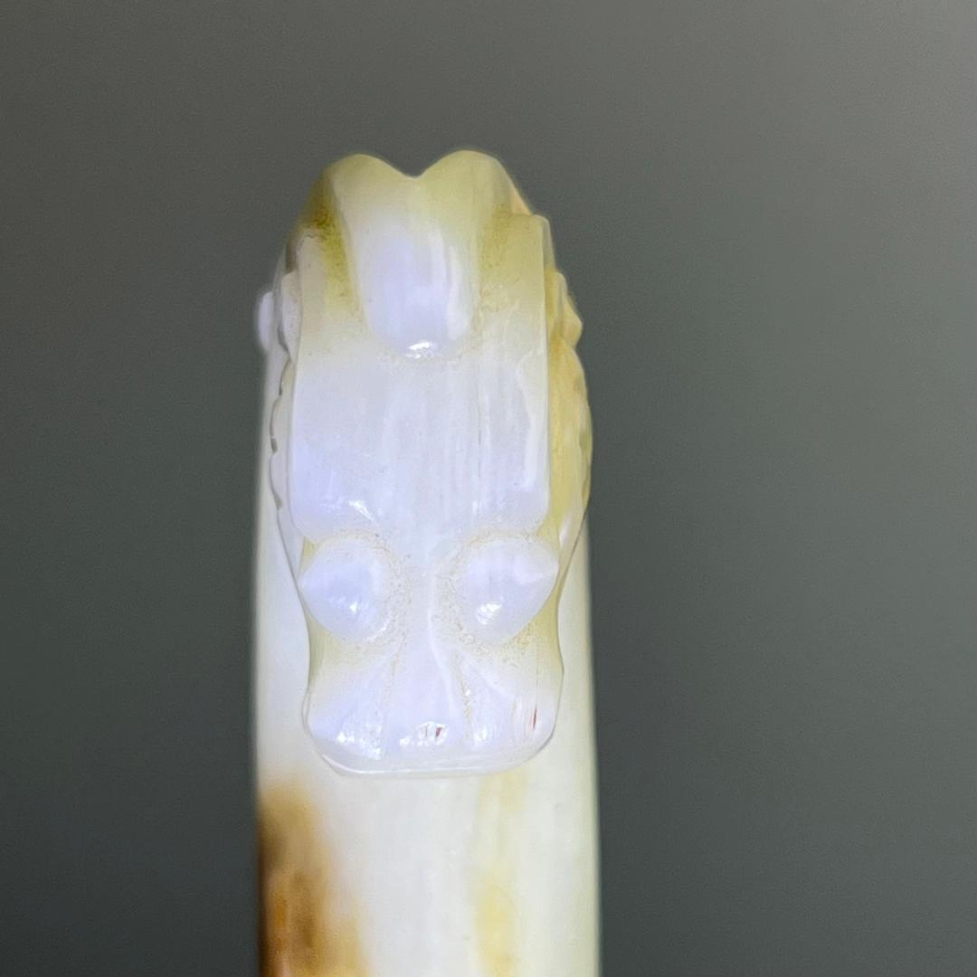 白玉龍帯鉤 清代 和田玉 古玉 古玉擺件 中国古玩 中国美術 唐物骨董 A912