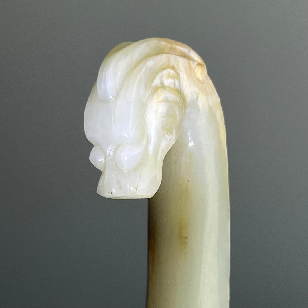 白玉龍帯鉤 清代 和田玉 古玉 古玉擺件 中国古玩 中国美術 唐物骨董 A912