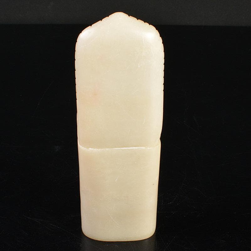 NM　中国玉石白玉彫刻　観音菩薩像仏像　印材重さ約425g　M　R6796