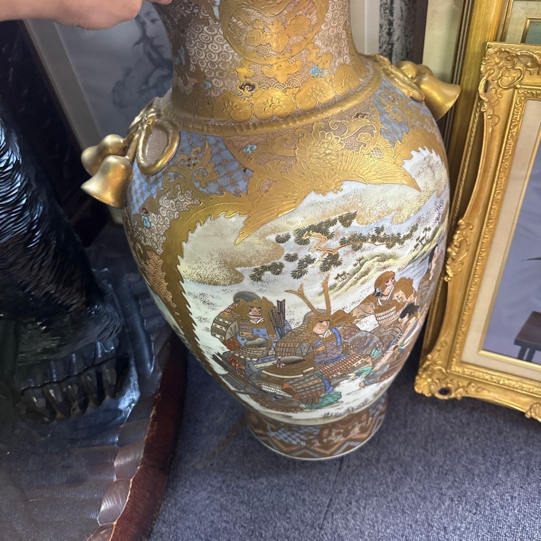 薩摩焼 大花瓶 金彩 骨董品 壷