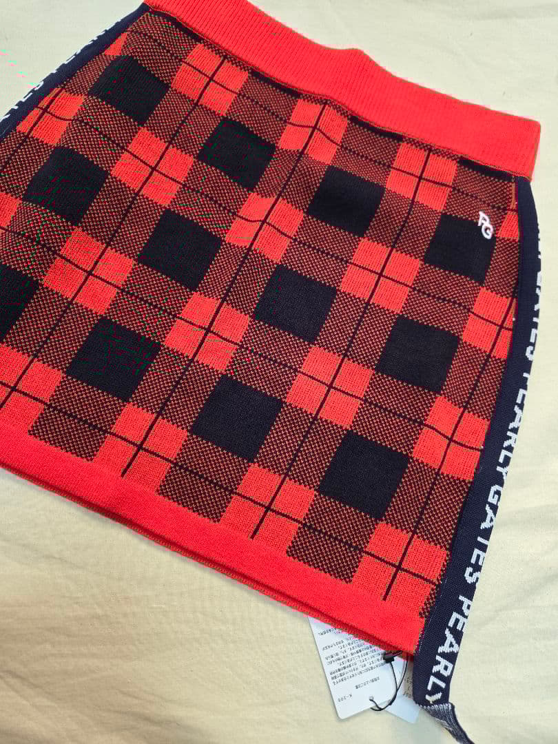 0 サイズ s パーリーゲイツ　チェックスカート　ゴルフウェア　レディース