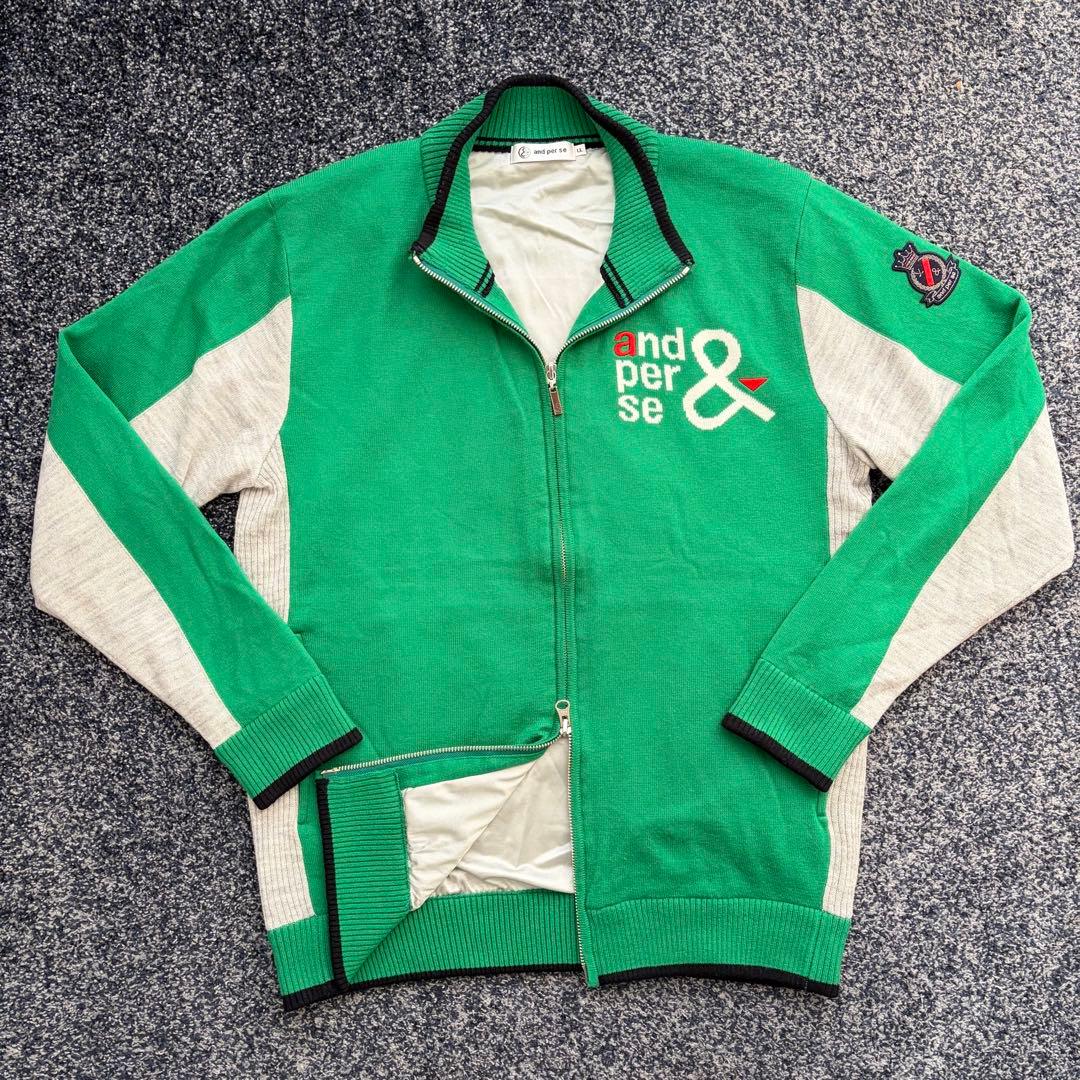 アンパスィ　裏地　防風　ニットジャケット　ブルゾン　アウター　ゴルフウェア　ＬＬ