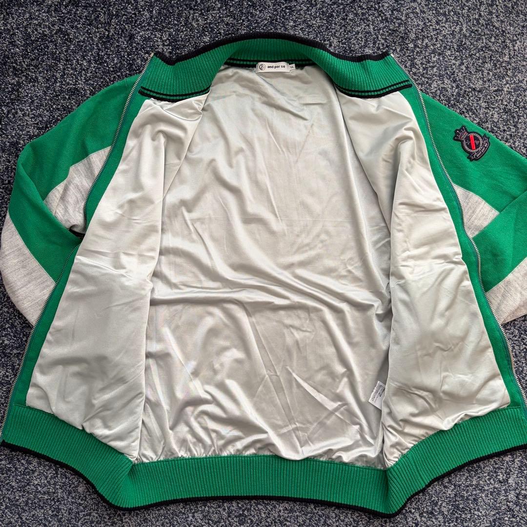 アンパスィ　裏地　防風　ニットジャケット　ブルゾン　アウター　ゴルフウェア　ＬＬ