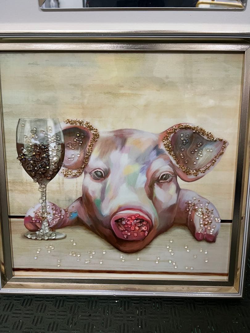 美品！壁掛け装飾 豚の顔 絵画