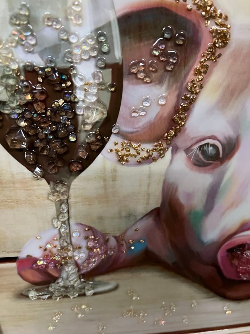 美品！壁掛け装飾 豚の顔 絵画