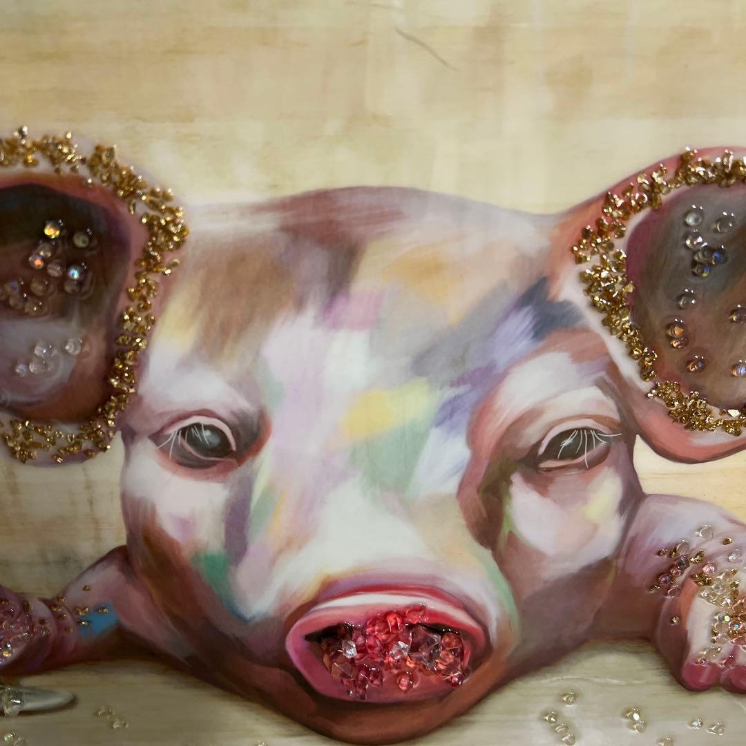 美品！壁掛け装飾 豚の顔 絵画
