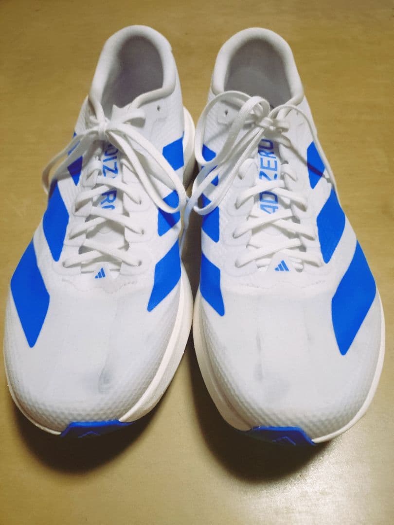 adizero evo sl 27cm ランニングシューズ ホワイト/ブルー