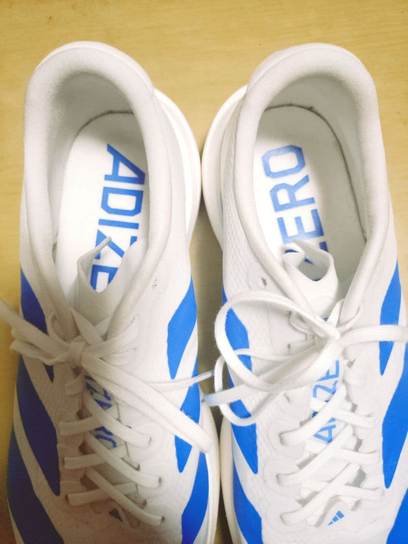 adizero evo sl 27cm ランニングシューズ ホワイト/ブルー