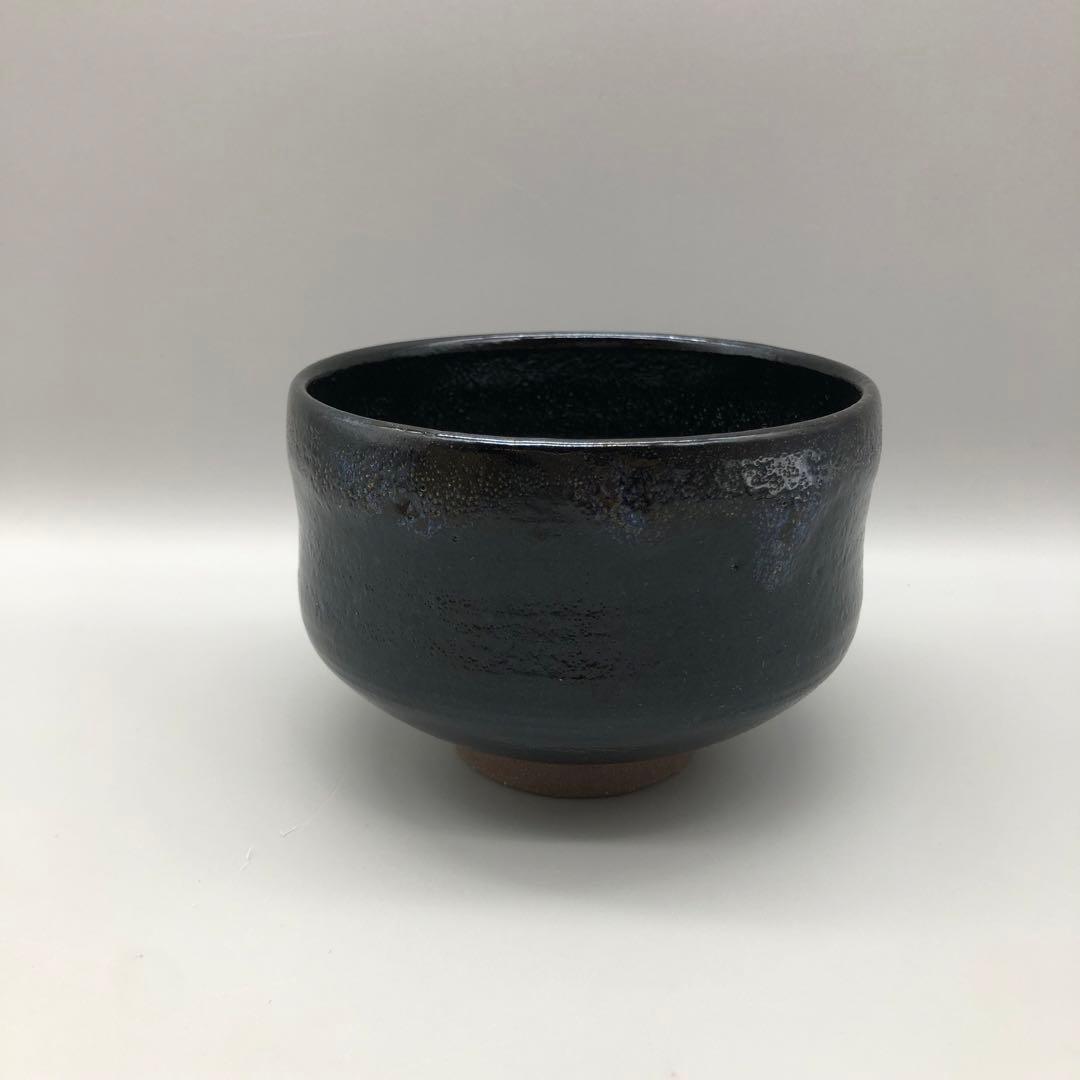 新品未使用木箱入り薩摩焼錦江陶芸とんぼ苑黒もん黒薩摩茶碗鹿児島美術工芸品