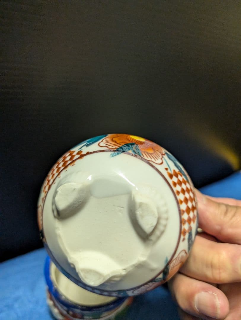 アンティーク戦前赤絵香炉線香立て伊万里