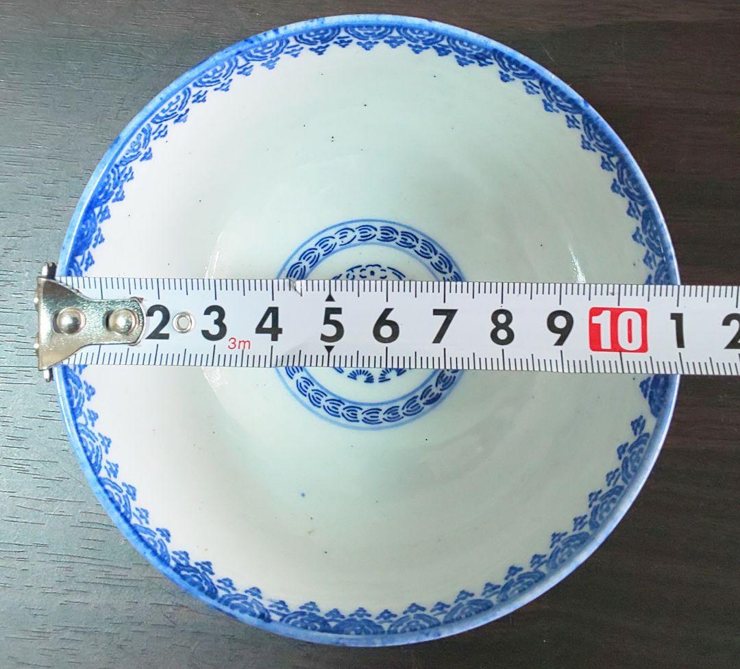 伊万里焼 明治時代 染付 微塵唐草 松竹梅 蓋付茶碗 ５客セット